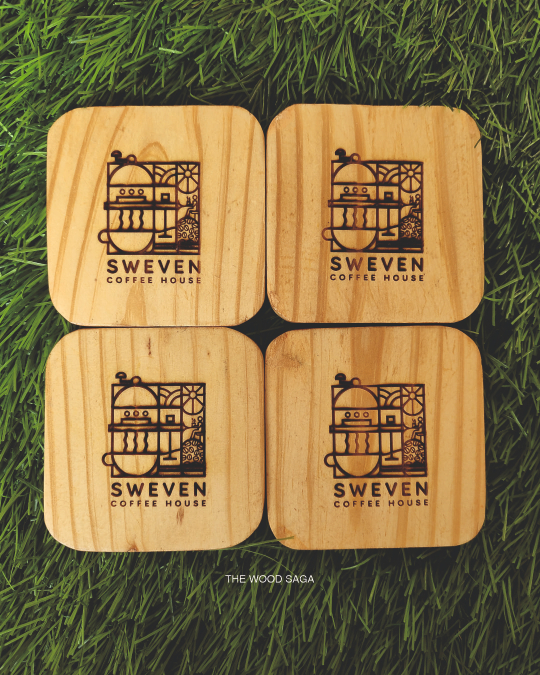 Personalized Wooden Coaster – 4 piece