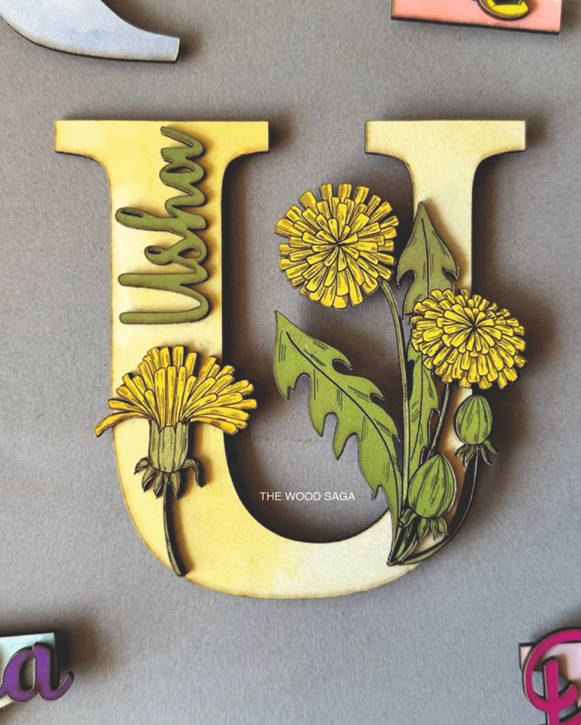 Personalized Floral Theme Fridge Magnates