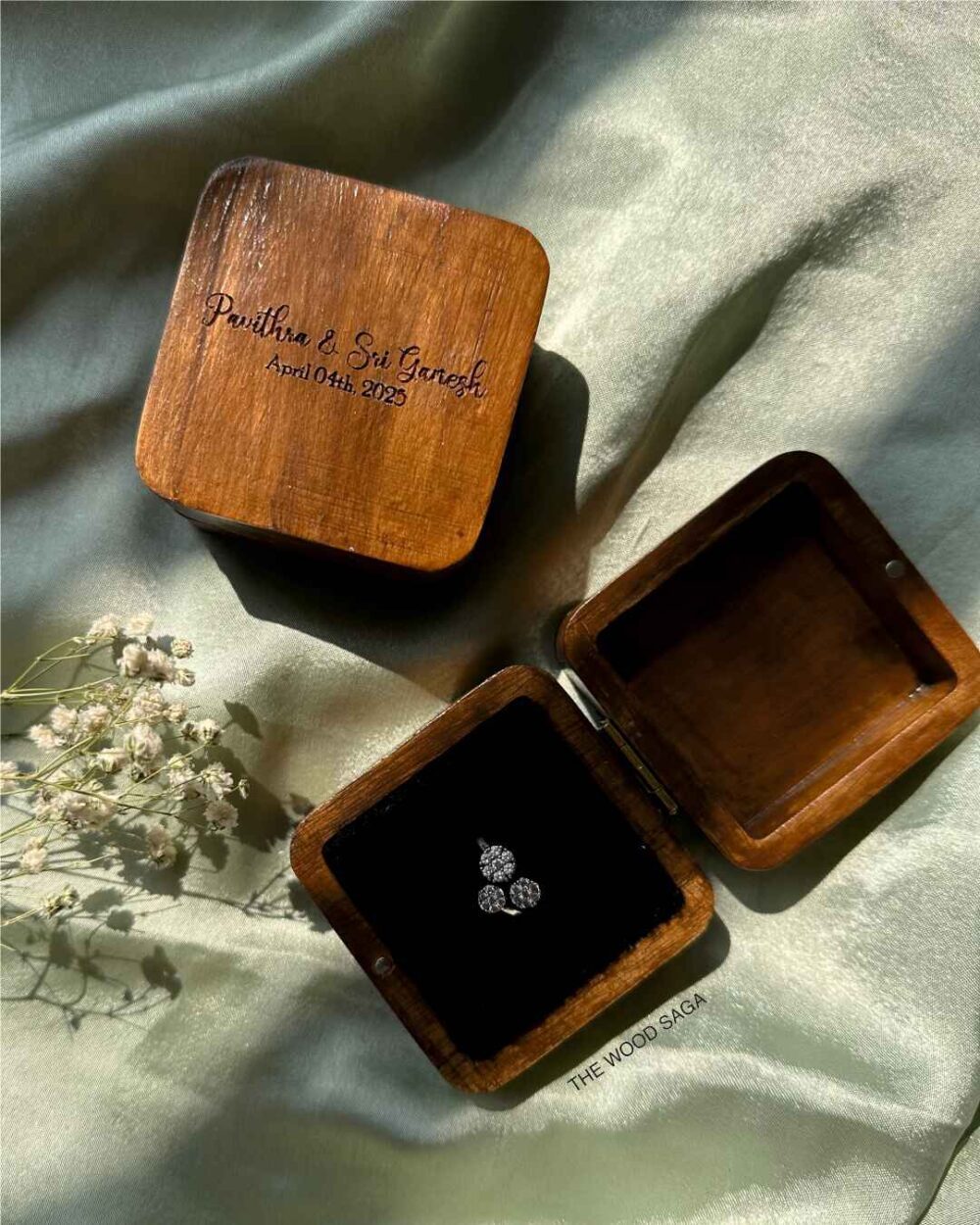 Personalized Wooden Ring Box for engagement