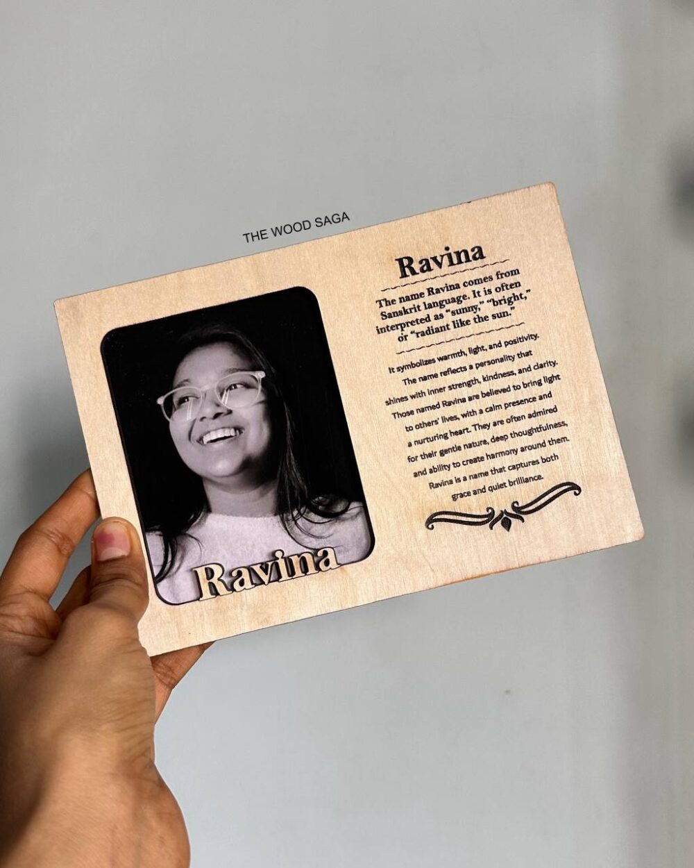 Name meaning photo frame fridge magnet